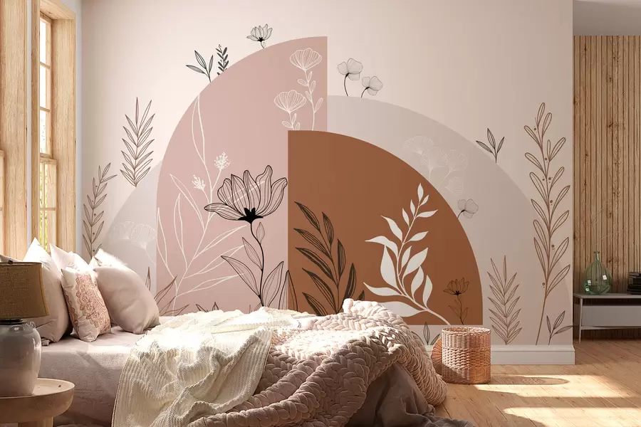 fototapeter Blomster og buer i boho-stil w02933
