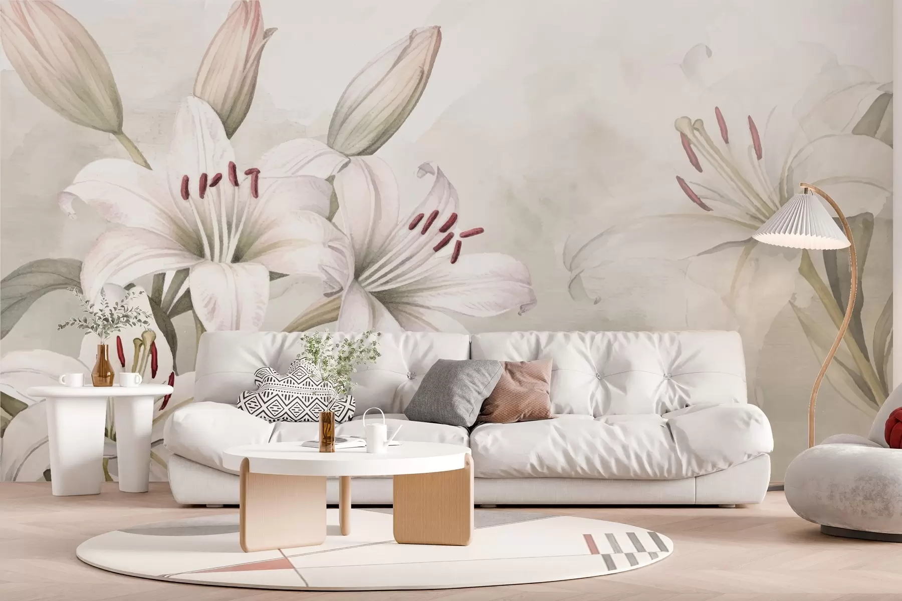 fototapeter Store hvite liljer w02958