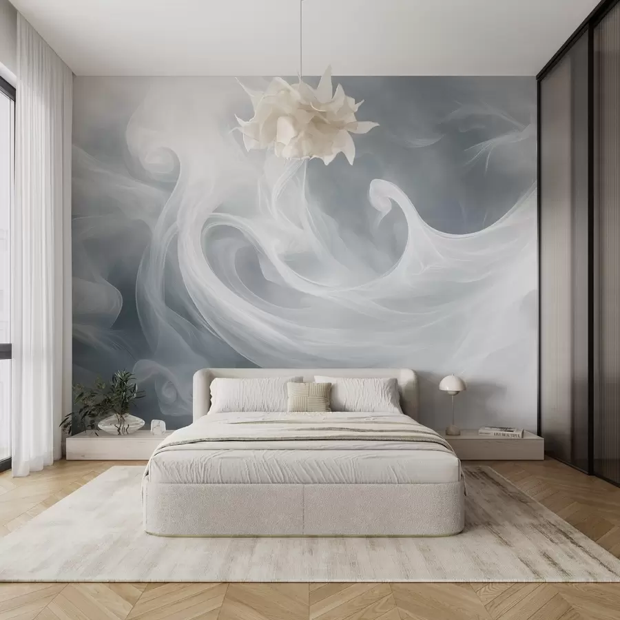 fototapeter Abstraksjon av røyk i blåtoner w08708