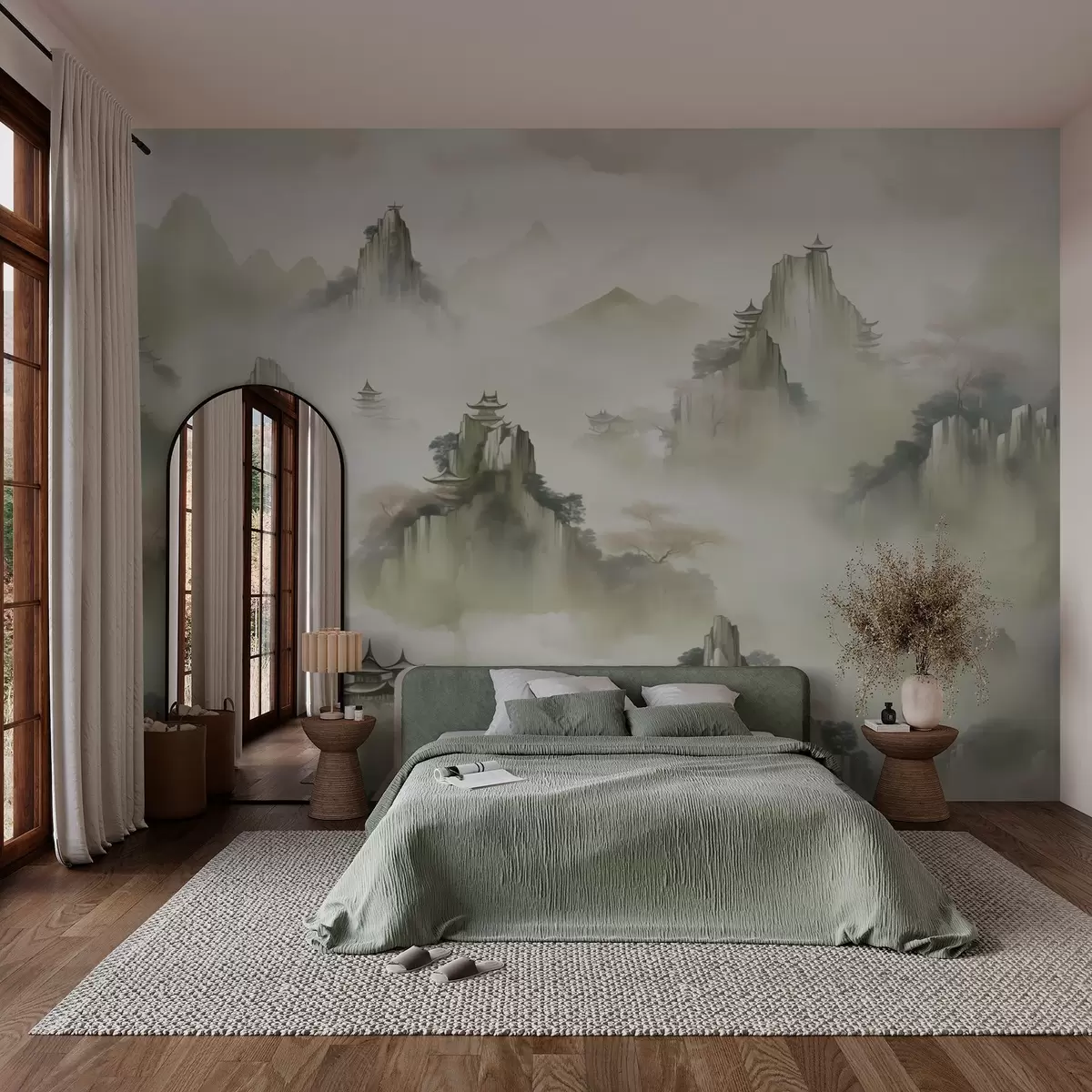 fototapeter Imitasjon av steintopper akvarell w03036