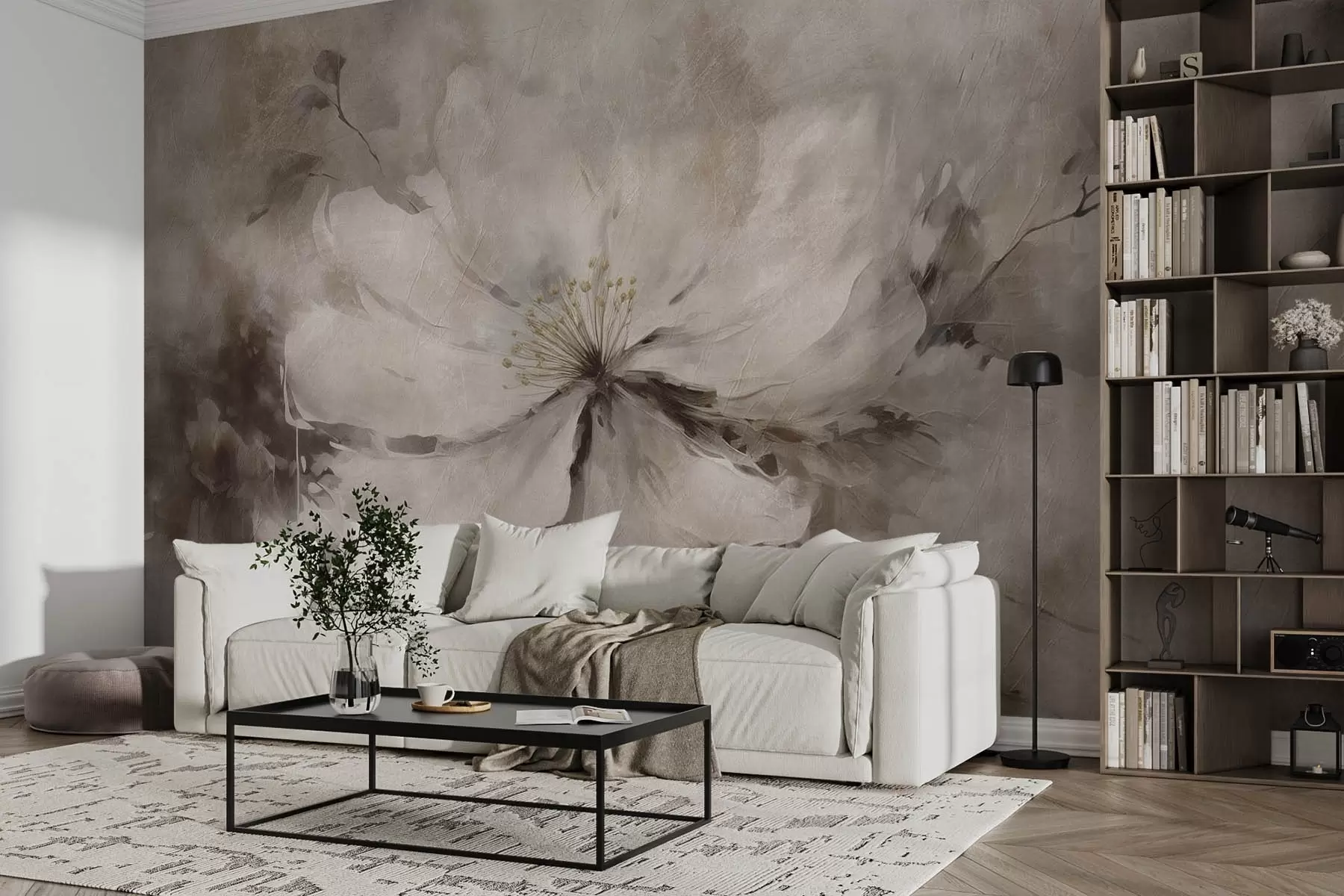 fototapeter Stor abstrakt blomst w08733