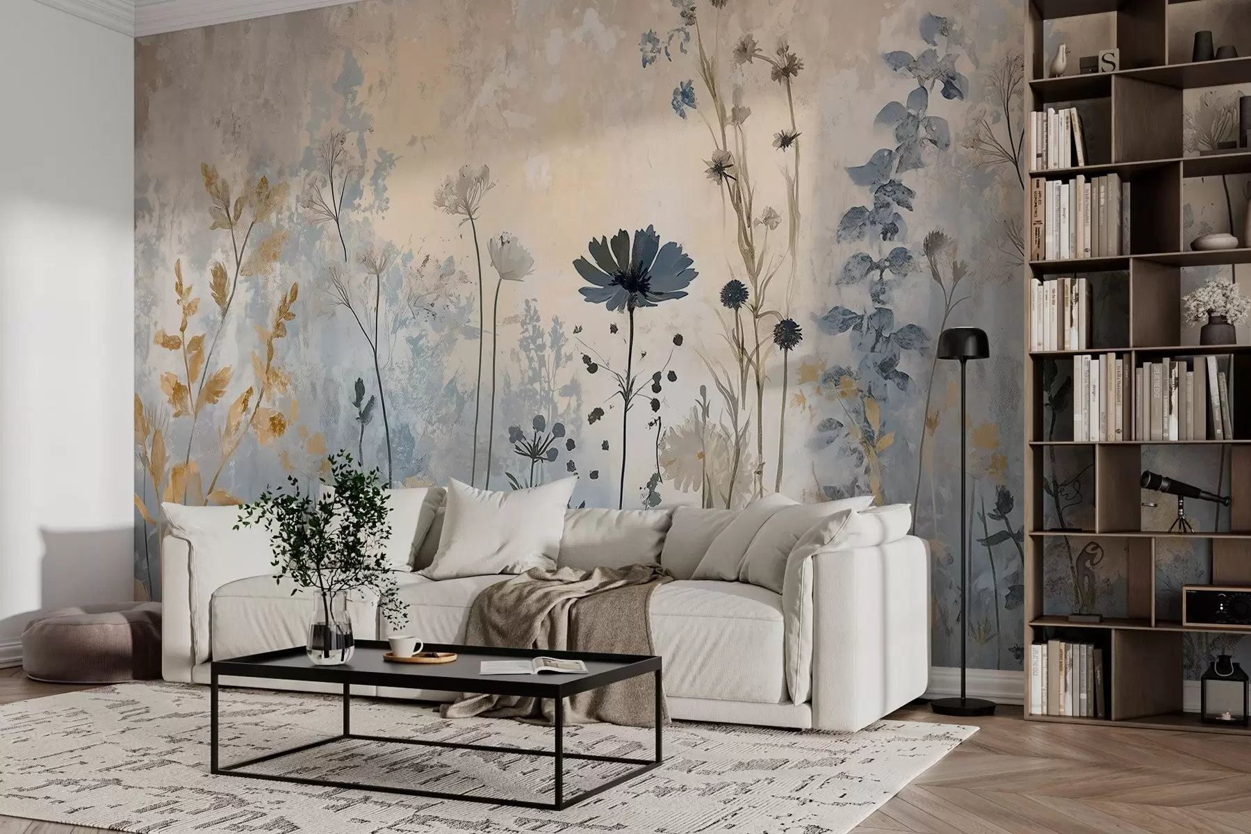 fototapeter Villblomster på en abstrakt måte w03022