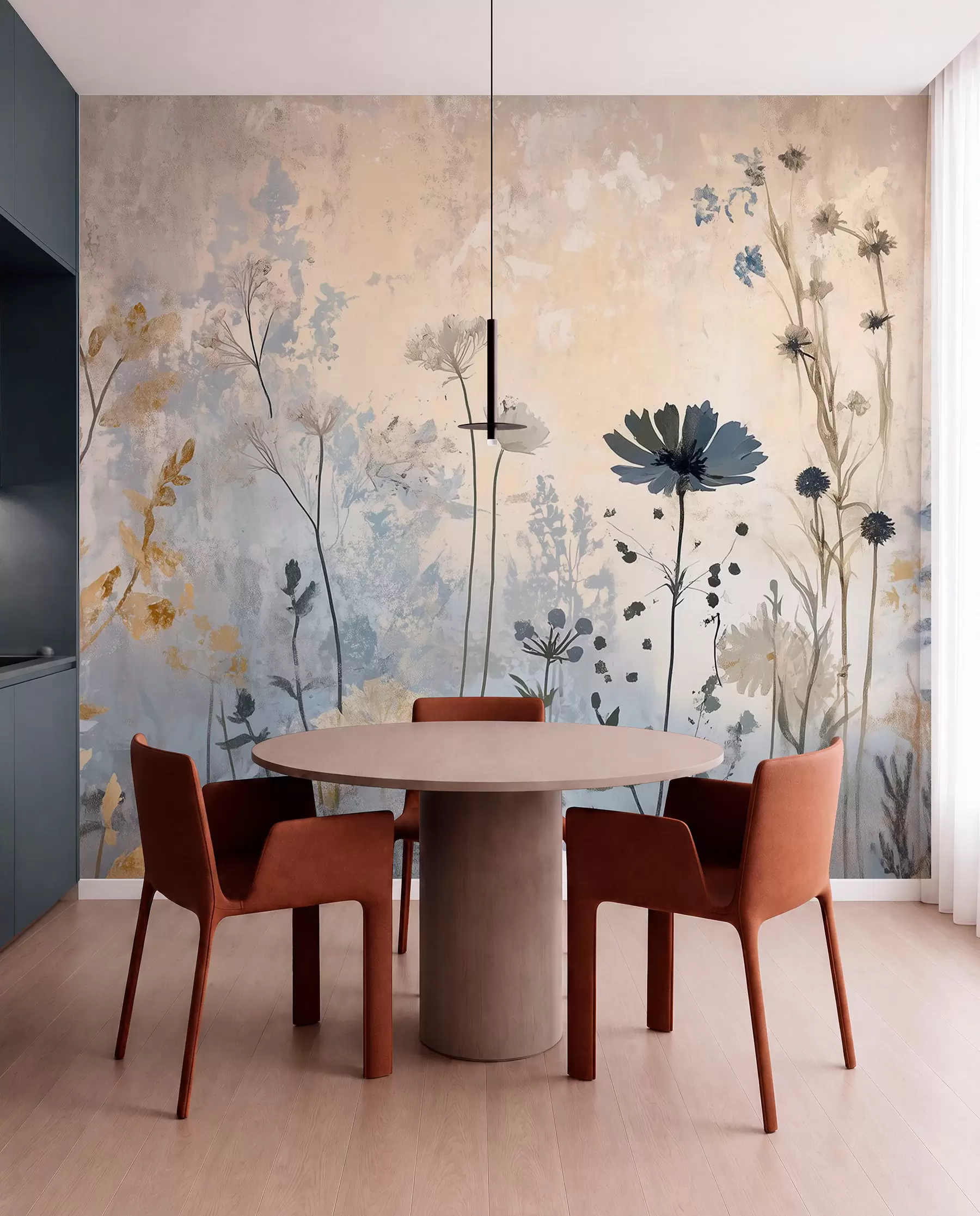 fototapeter Villblomster på en abstrakt måte w03022