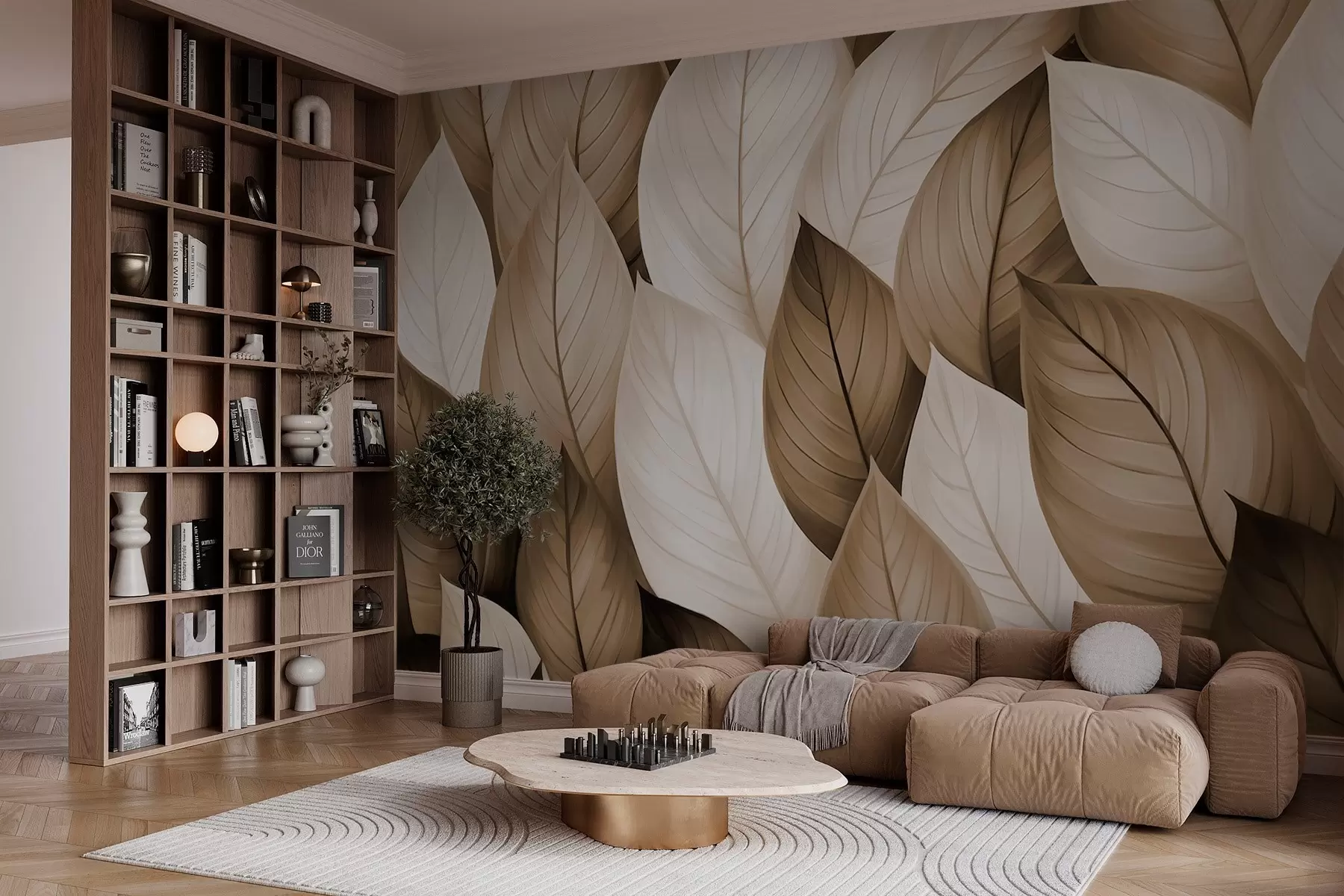 fototapeter Blader i sepia-stil w02998