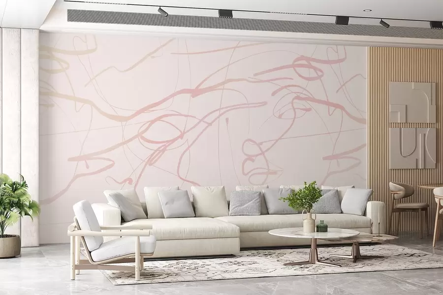 fototapeter Ansikter tegnet med strek w08763