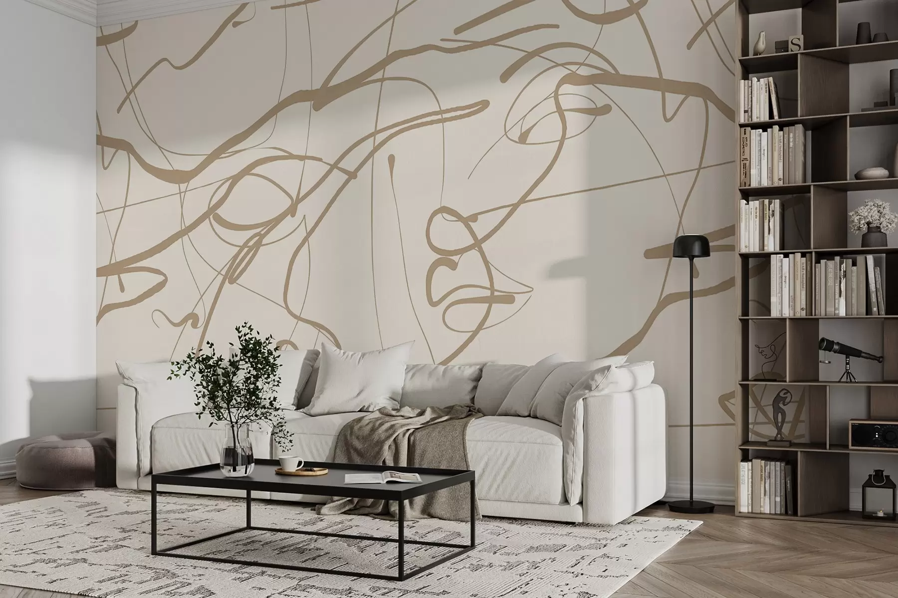 fototapeter Ansikter tegnet med strek w08764