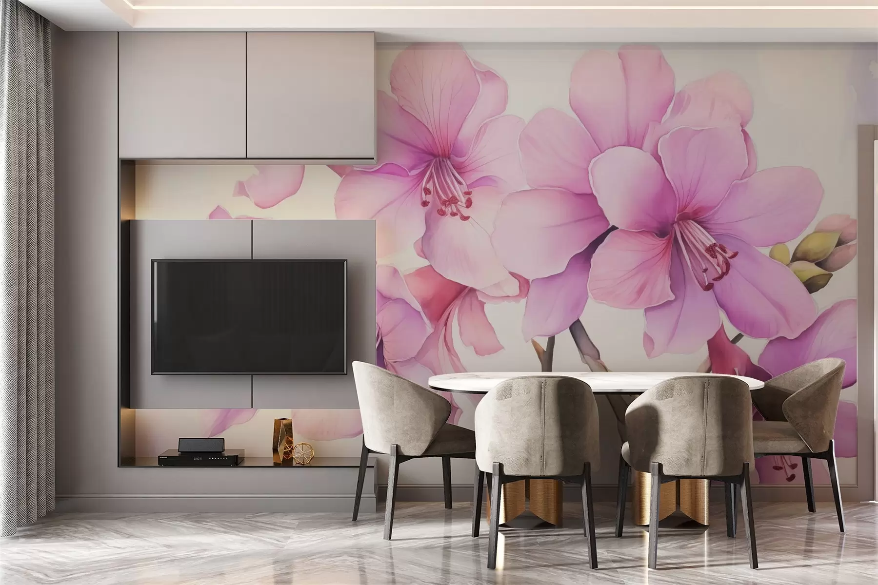 fototapeter Delikate blomster imitasjon av akvarell w03172