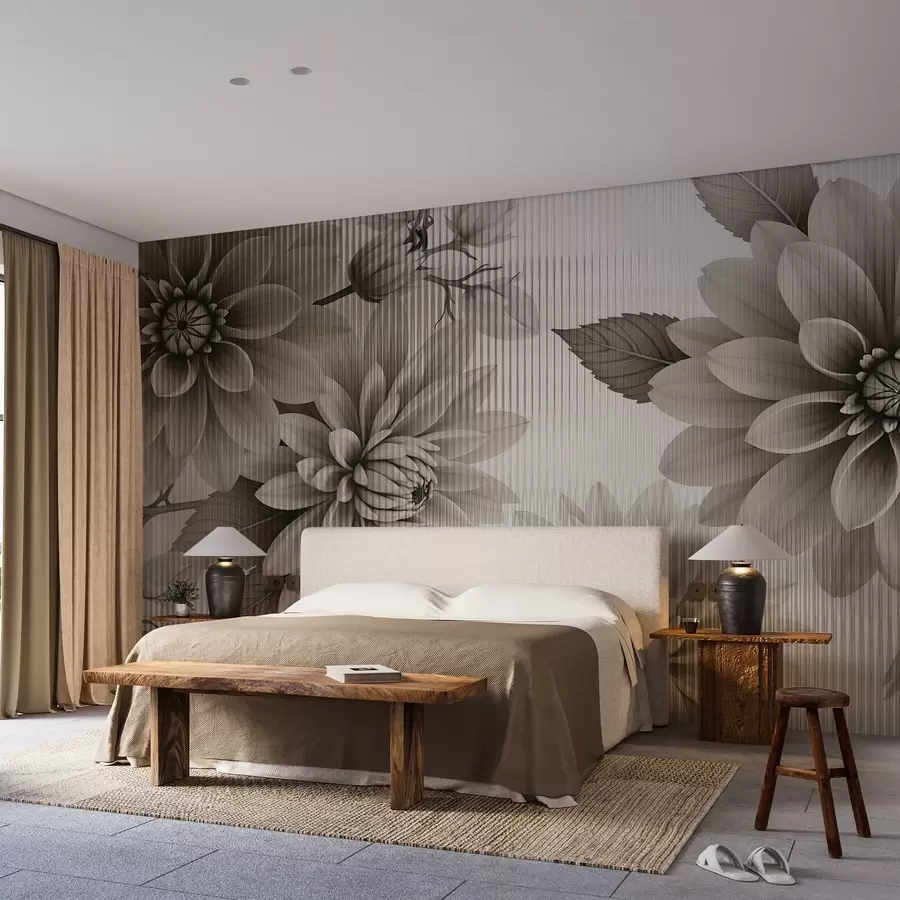 fototapeter Store blomster bak glass w03197v1