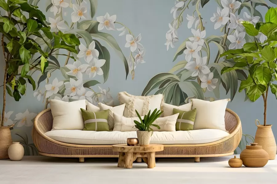 fototapeter Tegnede blomstrende grener w03204