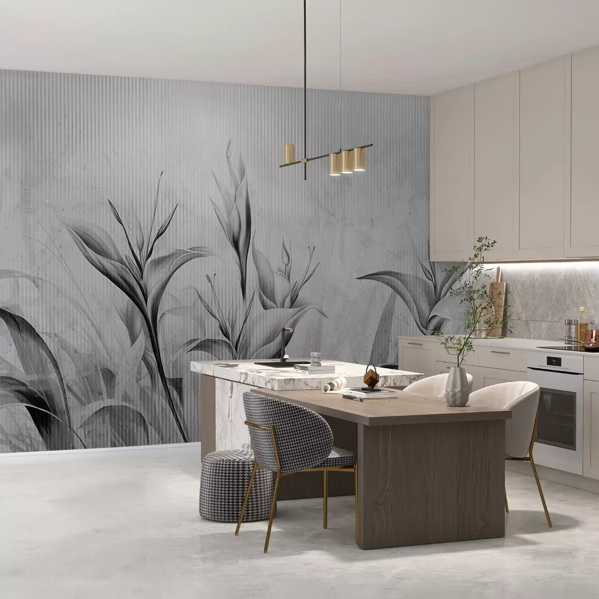 fototapeter Blader i art nouveau-stil w03212