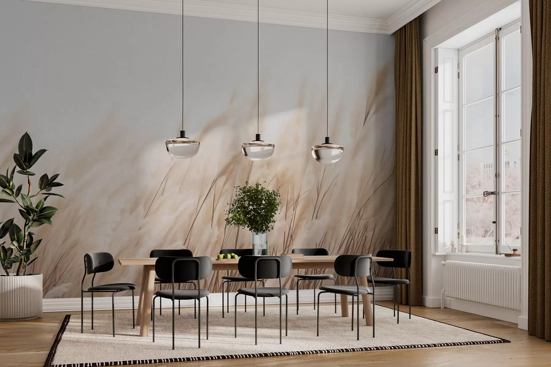 fototapeter Spikelets i pastellbeige farger w03244