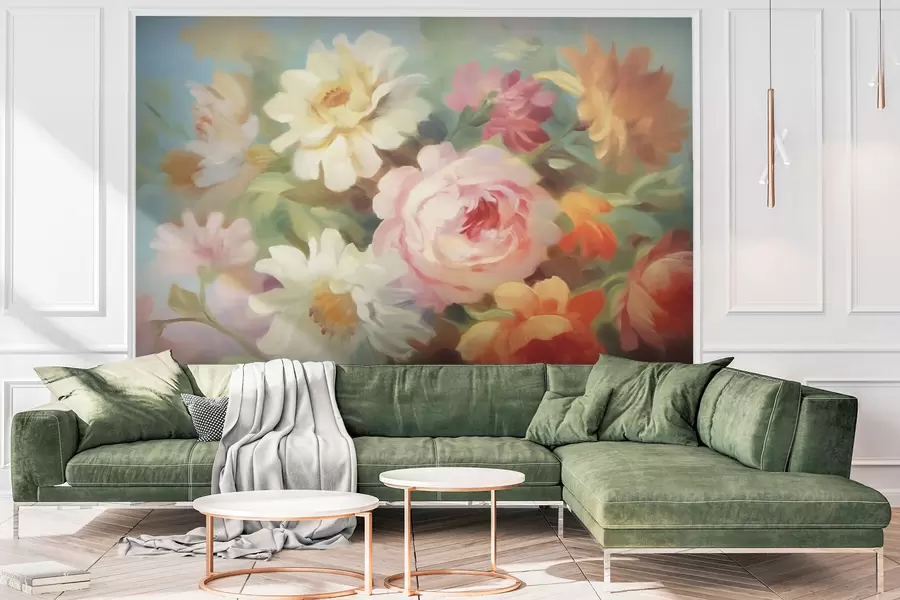 fototapeter Vintage fargerike blomster w03219