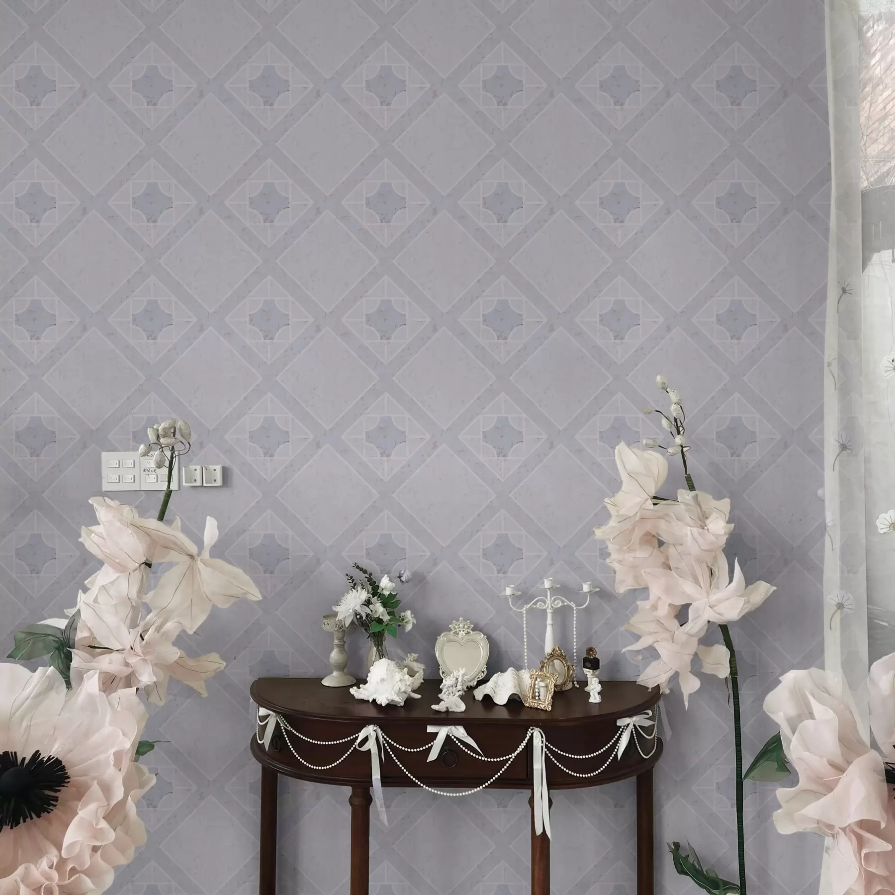 fototapeter Hvite romber på blå bakgrunn a00010