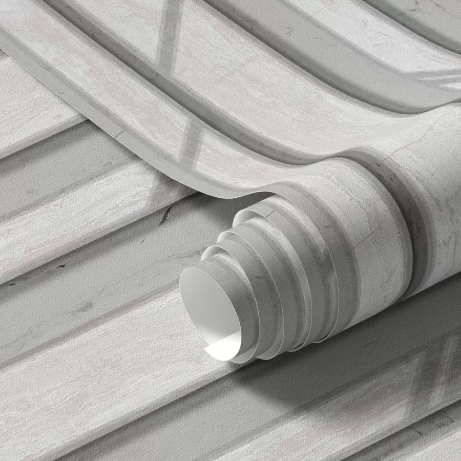 fototapeter Trepaneleffekt i lysegrå farge a00055