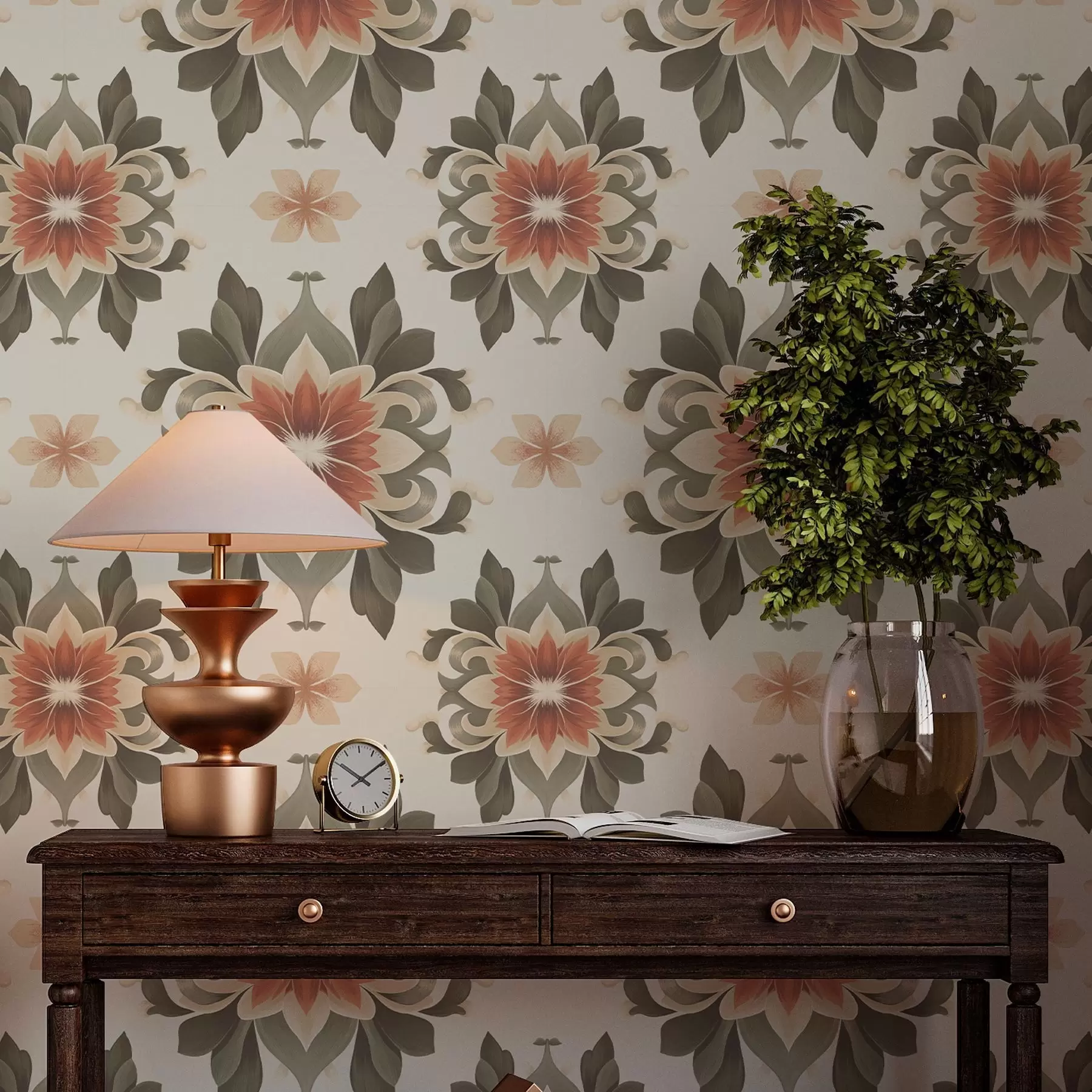 fototapeter Abstrakt blomstermønster på lys bakgrunn a00069v1