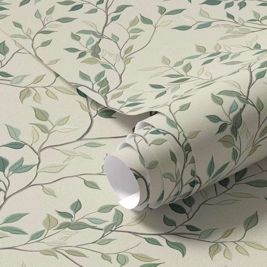 fototapeter Skånsomt tvinnede kvister med blader a00071