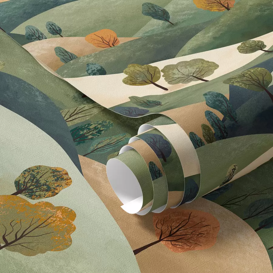 fototapeter Morsomme åser med trær a00091