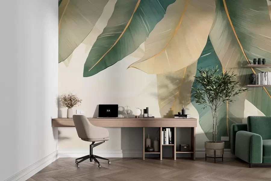 fototapeter Grønne tropiske blader w03433