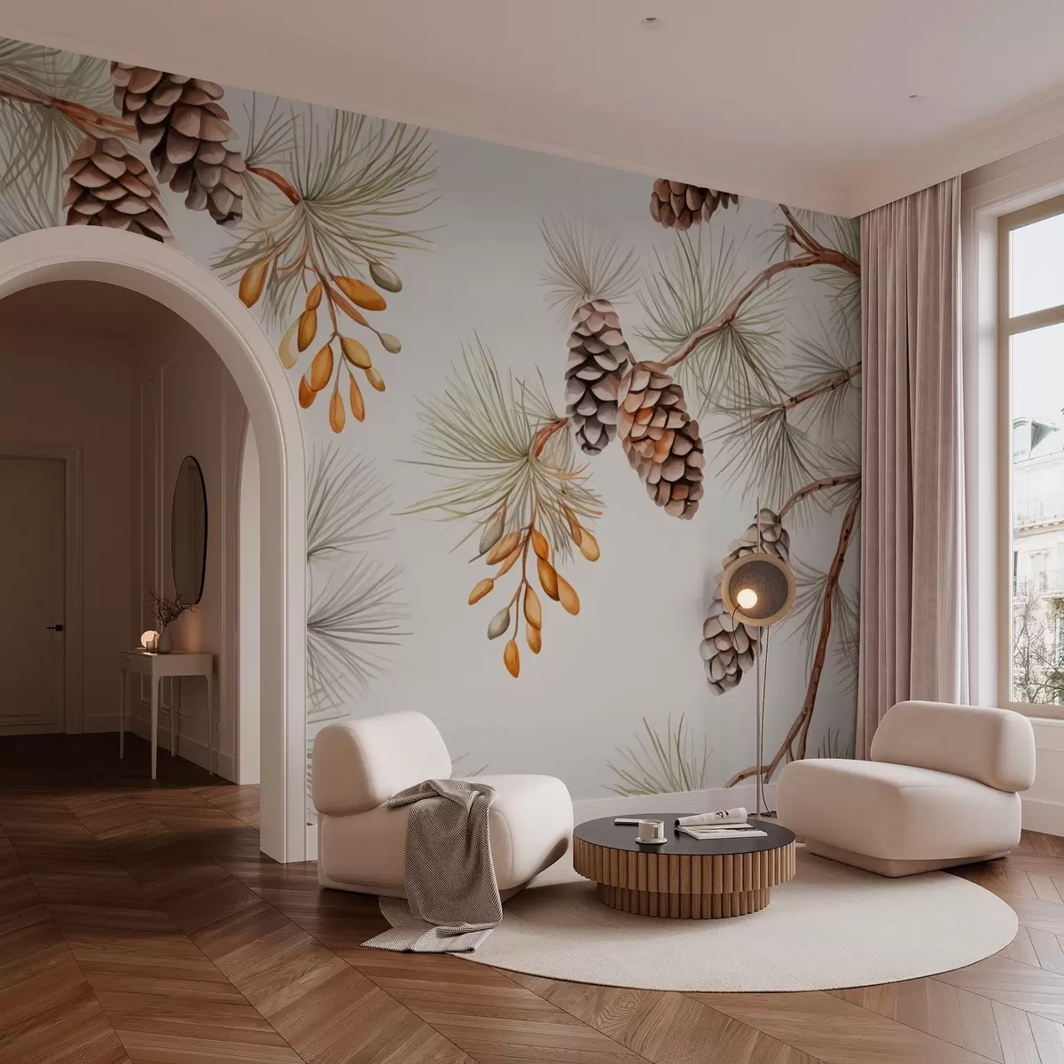 fototapeter Furukongler imitasjon akvarell w03462