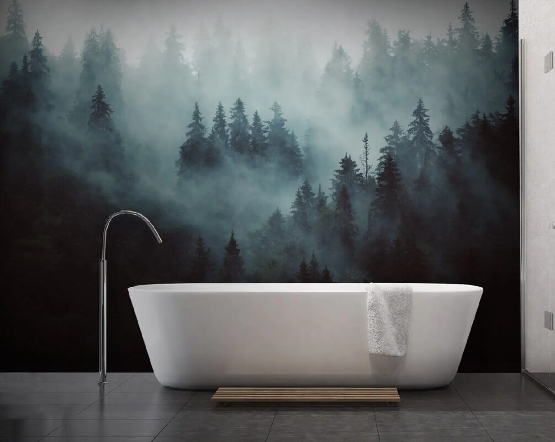 fototapeter Vakker skog i tåken u54118