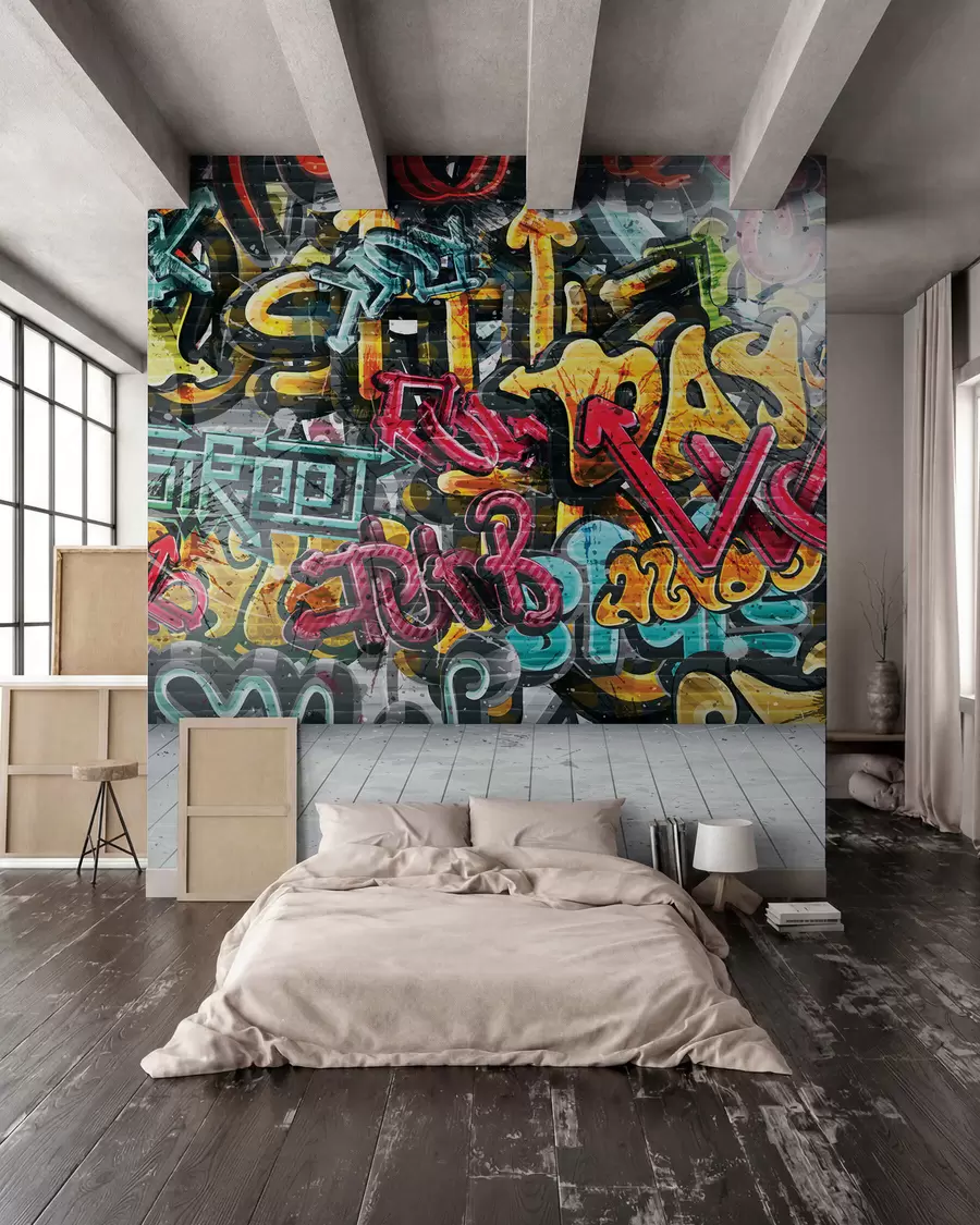fototapeter Graffiti i fulle farger u56045
