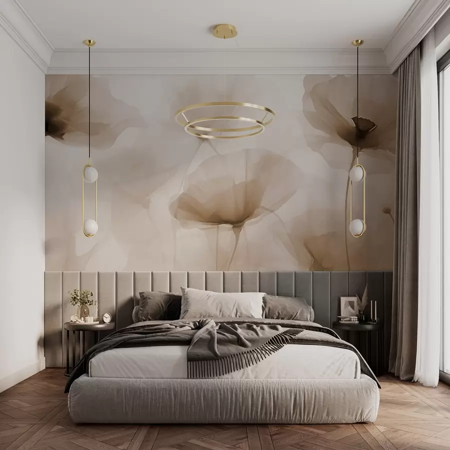 fototapeter Abstrakte silhuetter av blomster w03508