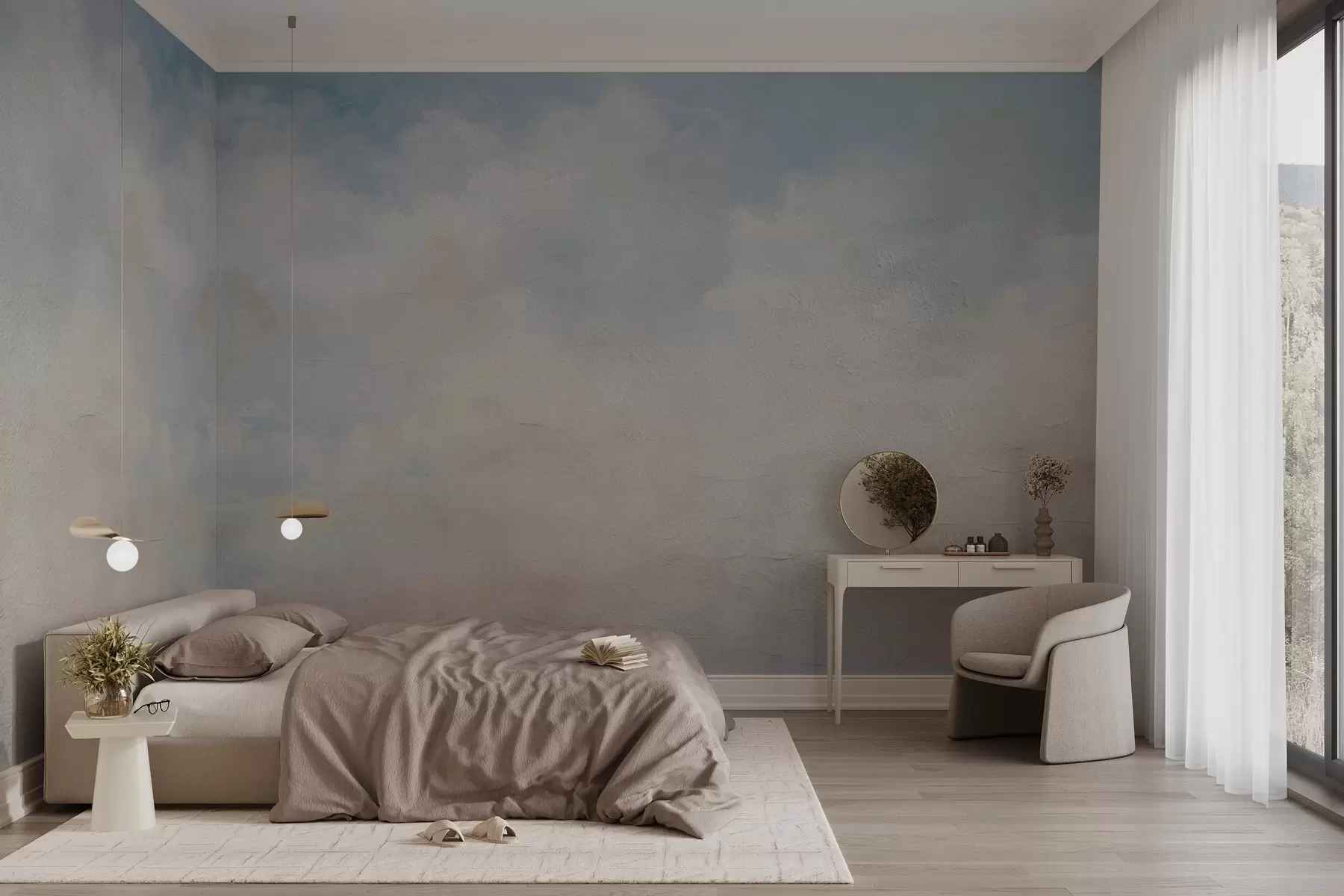 fototapeter Abstrakt himmel med skyer i grungestil w03603