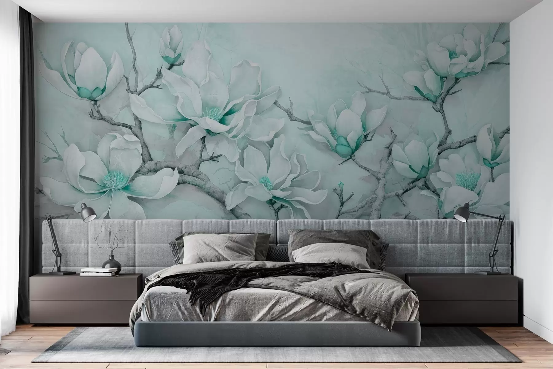 fototapeter Frodig malt magnoliatre w03658v2