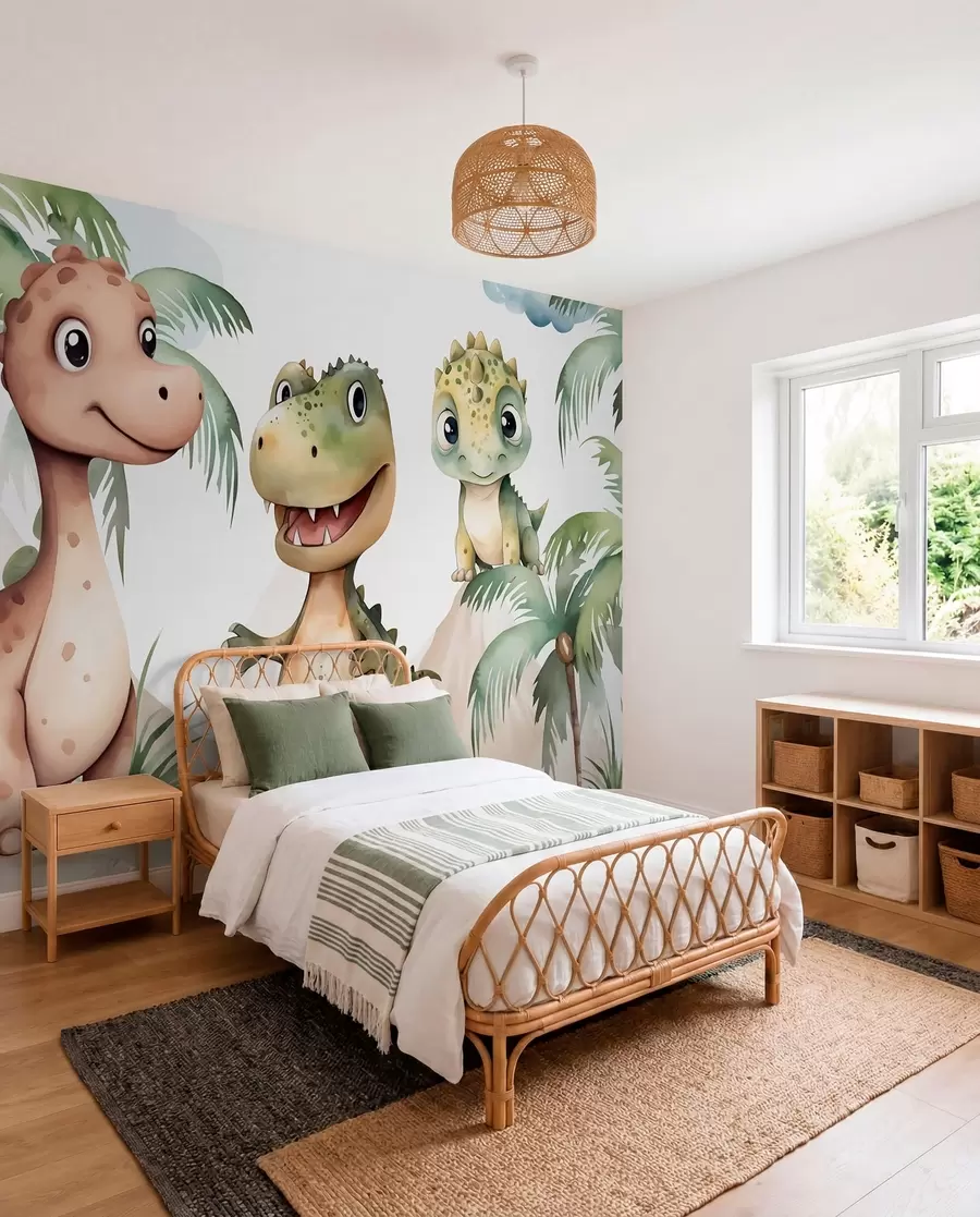 fototapeter Tre små dinosaurer w03675