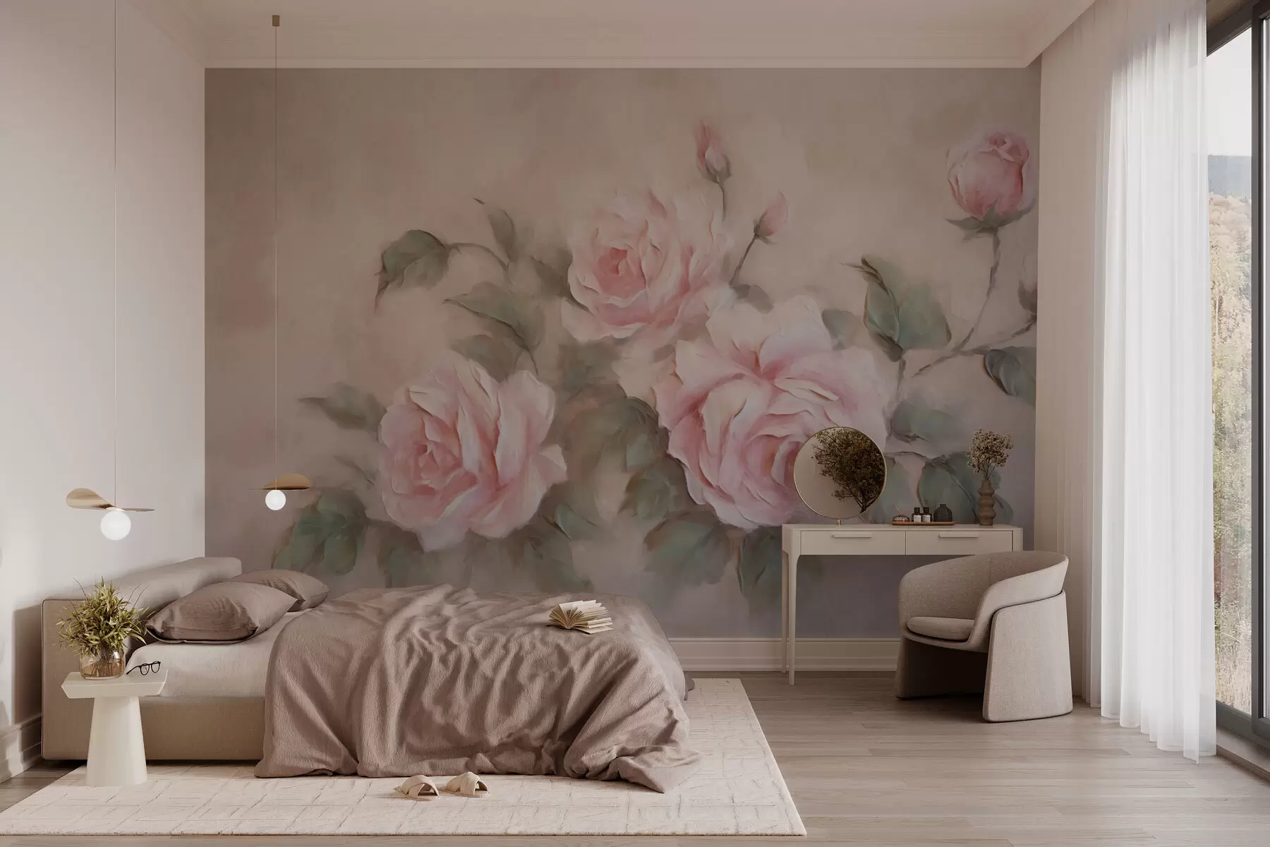 fototapeter Vintage blomster w03748