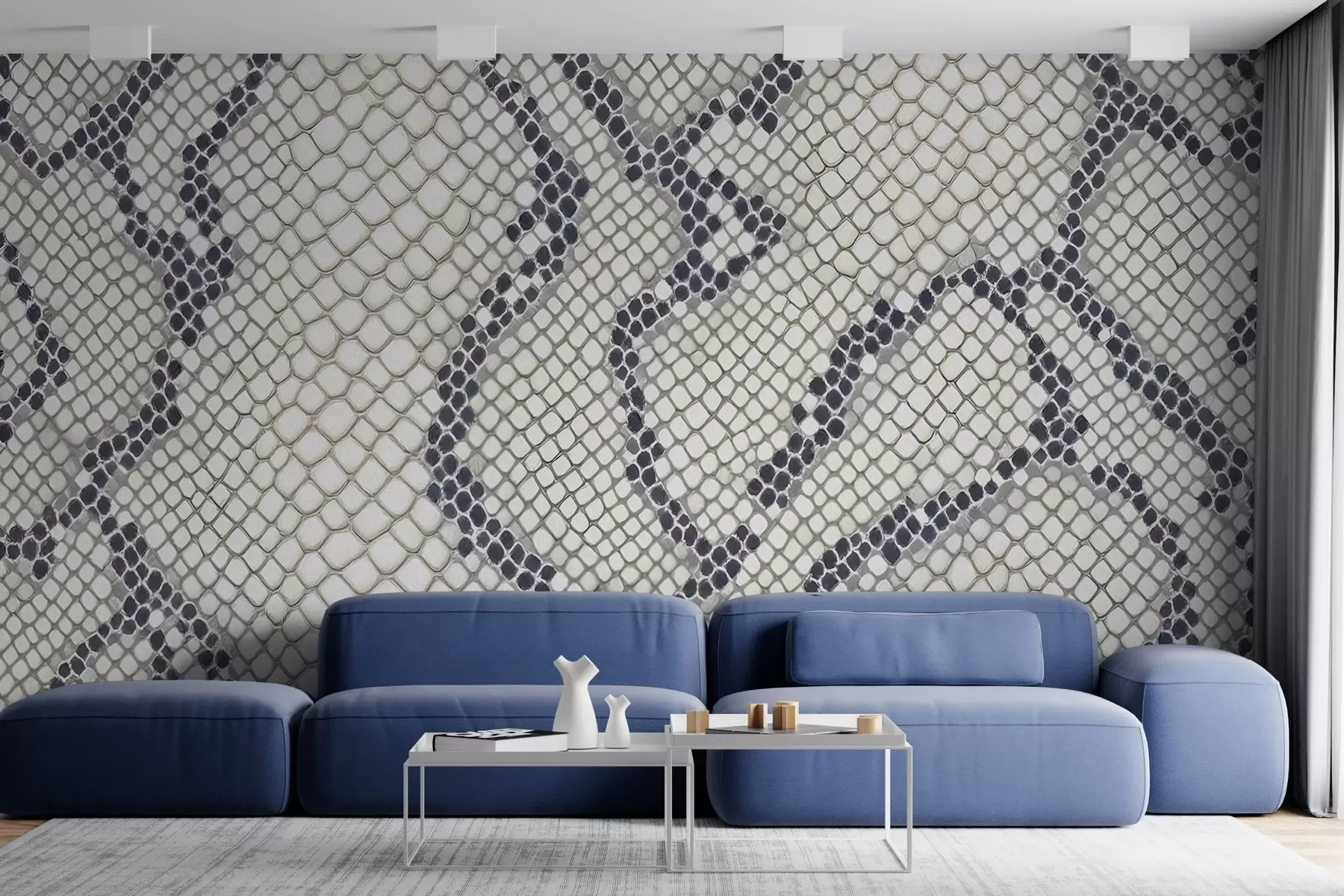 fototapeter Imitasjon av slangeskinn med maling w03830