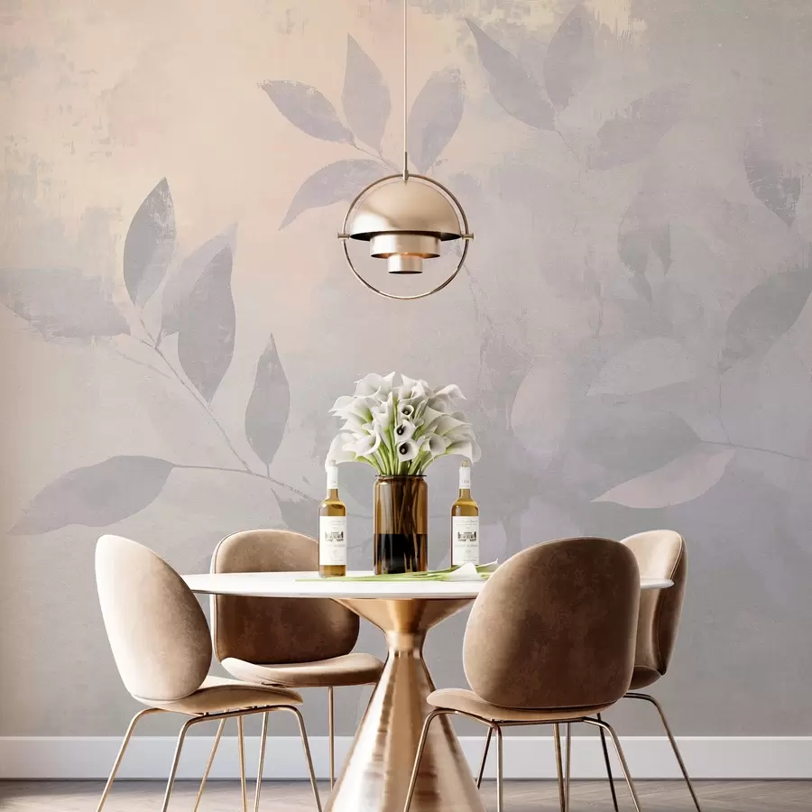 fototapeter Vakre tregrener, dempede beige farger, abstraksjon  w03882