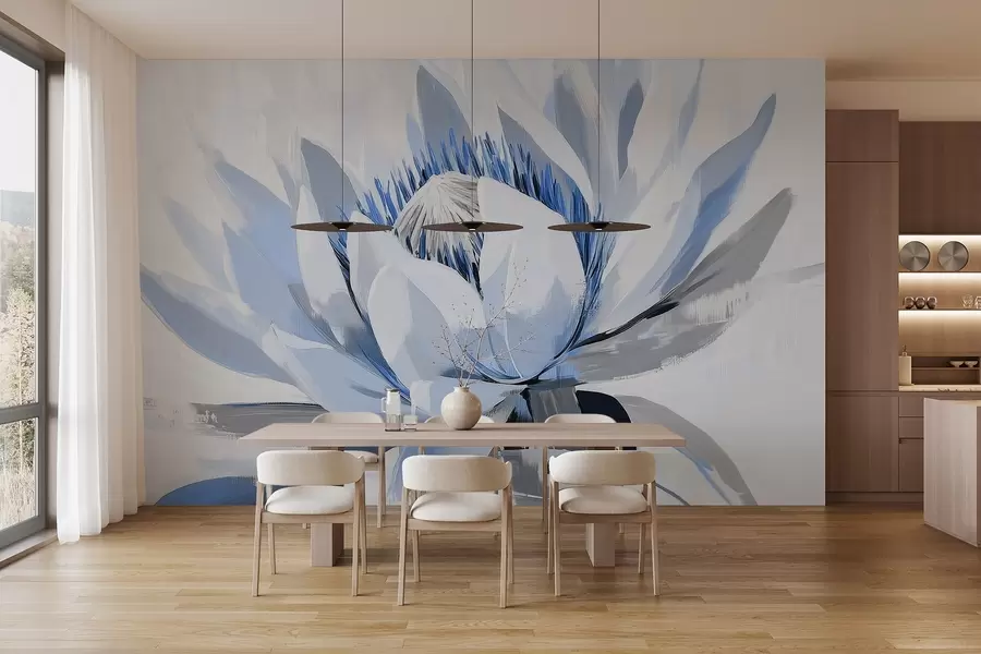 fototapeter Stor abstrakt blomst i akryl w09066v1