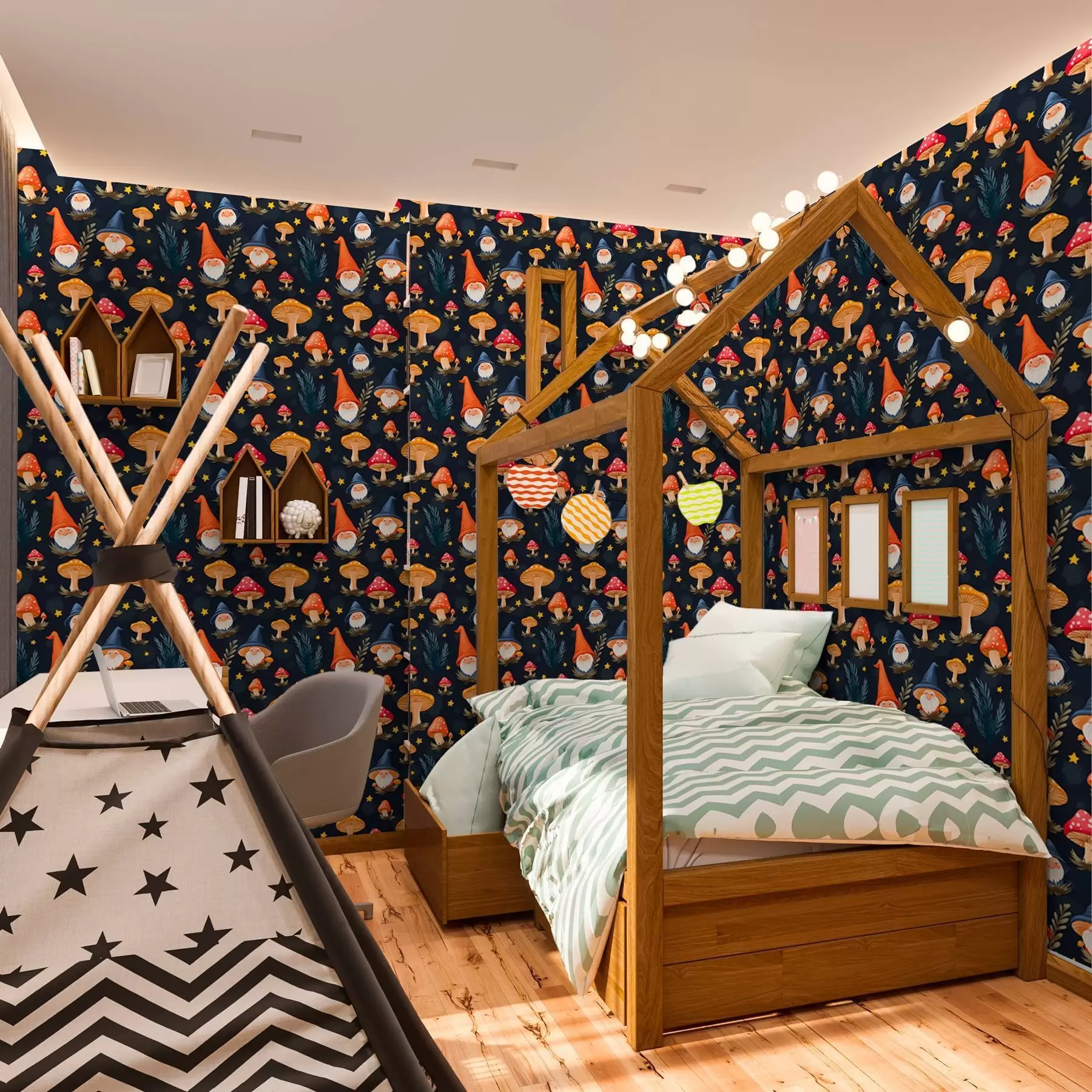 fototapeter Nisser og stjerneklar natt a00077