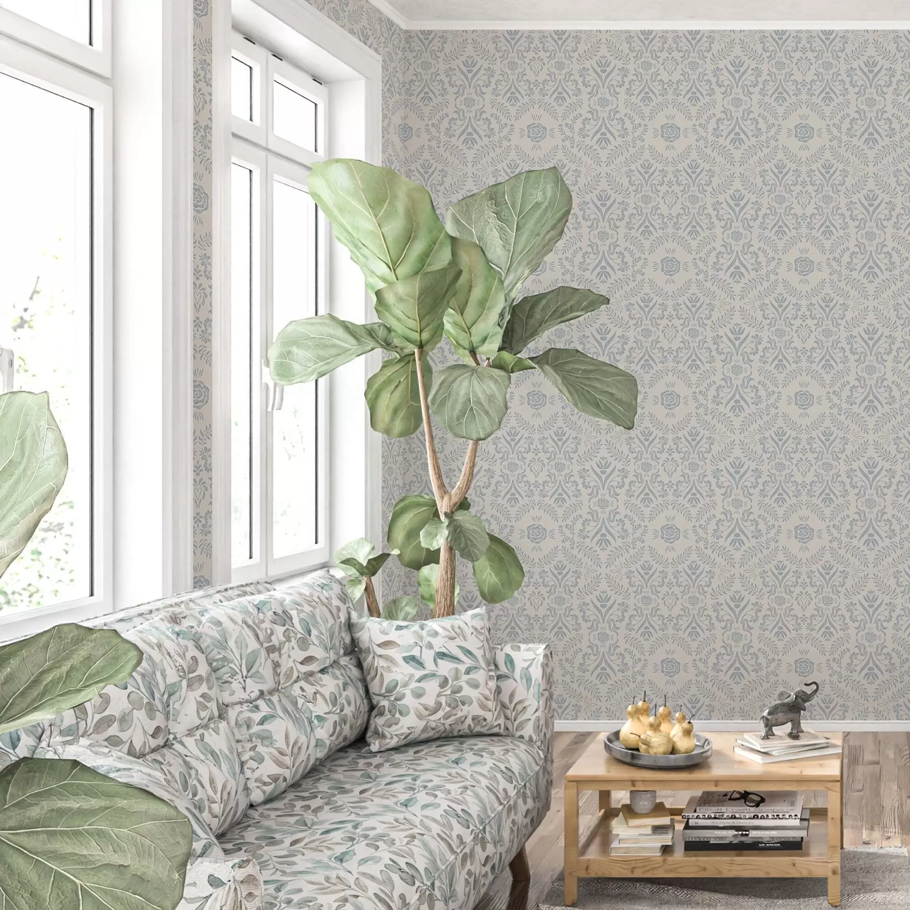 fototapeter Blå mønstre a00113