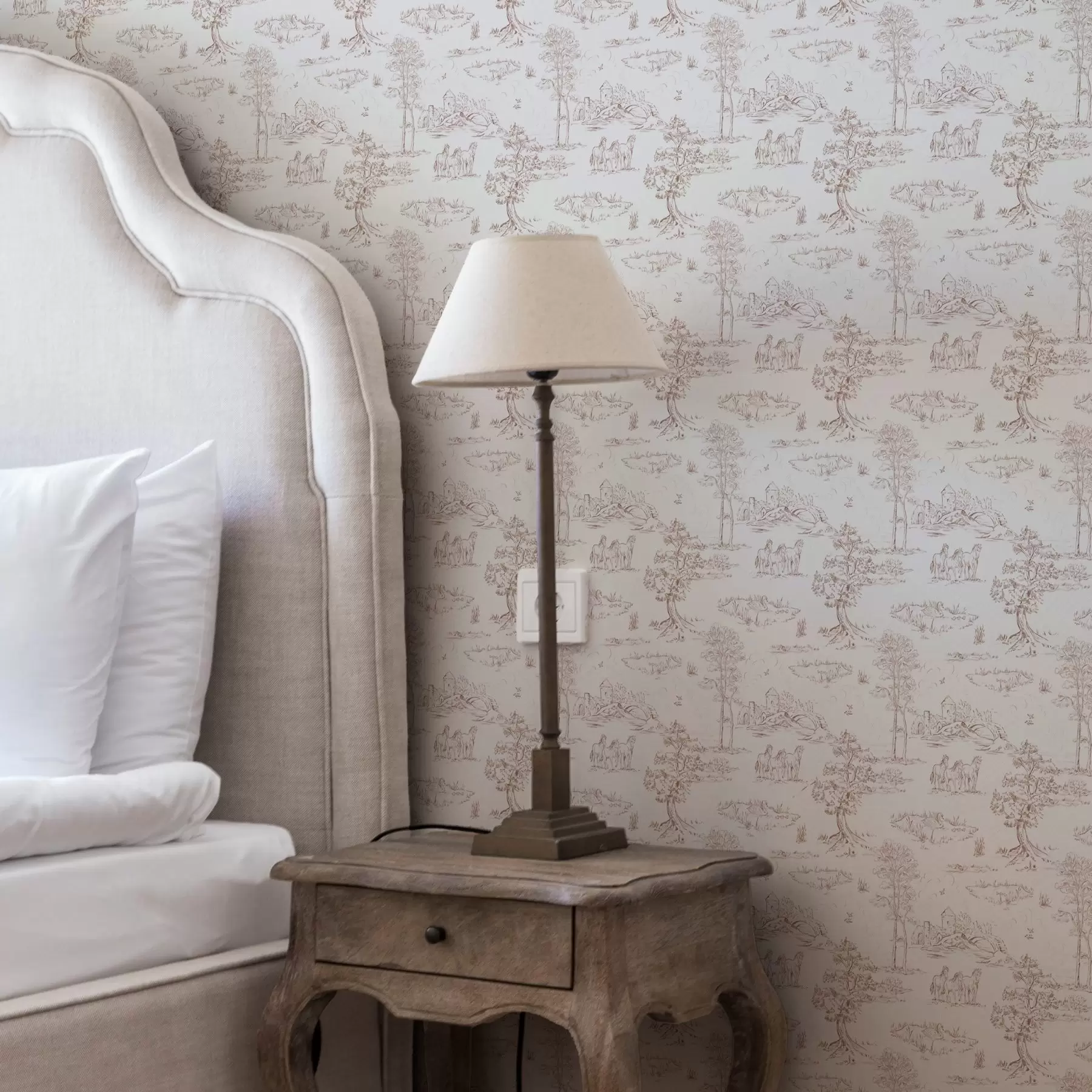 fototapeter Landlig landskap med slott og hester a00133