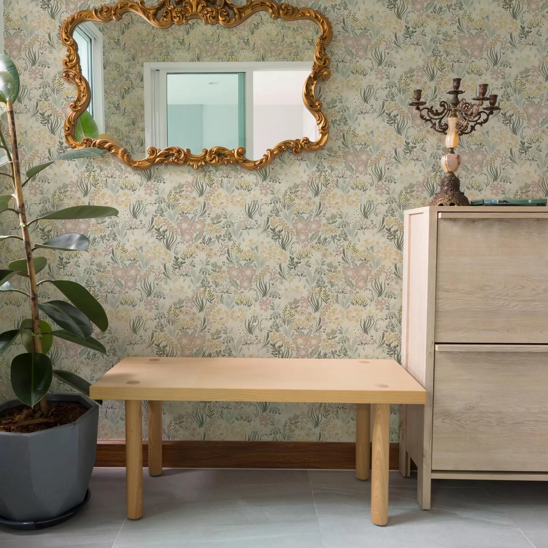 fototapeter Blomstertrykk i pastellfarger a00154v1