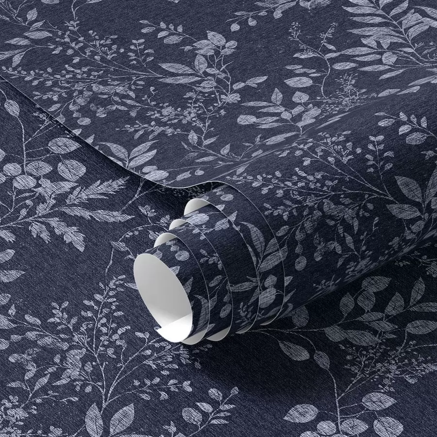 fototapeter Lyst botanisk trykk på mørk bakgrunn a00166