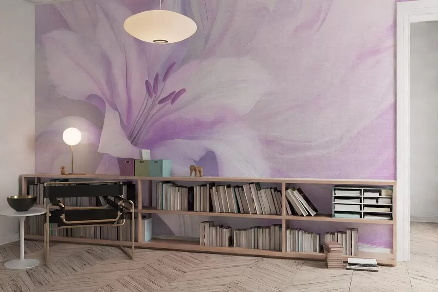 fototapeter Liljeblomst flytende abstraksjon, blomster, lilla farger w04006v1