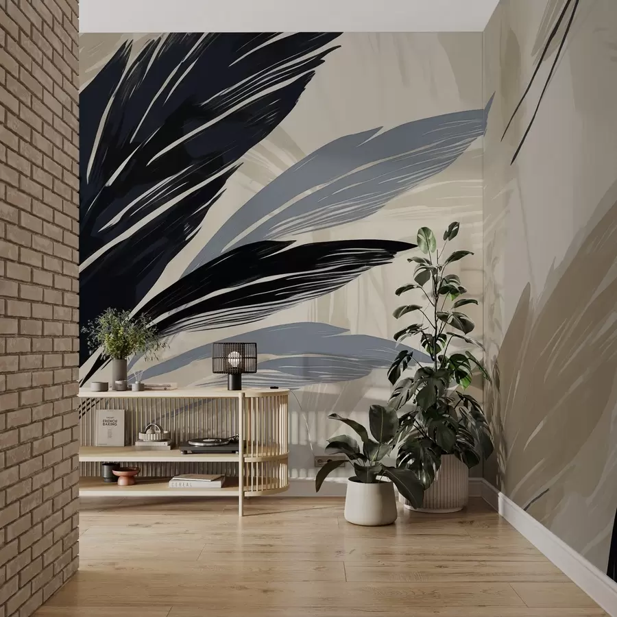 fototapeter Abstrakte, flerfargede fjær w04037v2