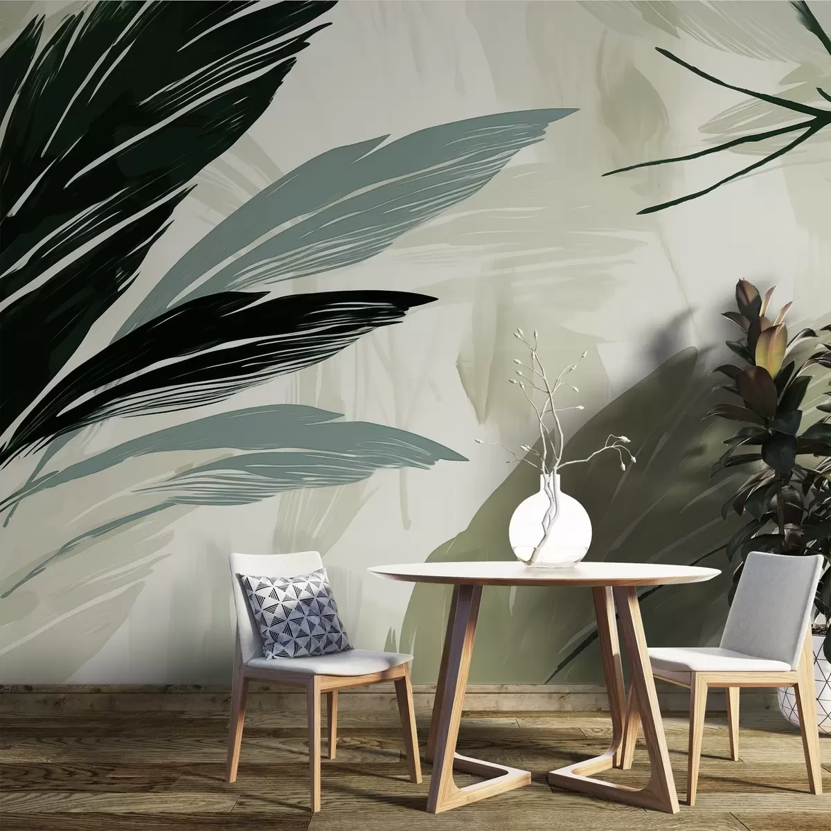 fototapeter Abstrakte, flerfargede fjær w04037v3