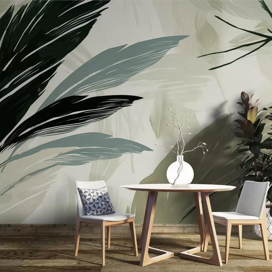 fototapeter Abstrakte, flerfargede fjær w04037v3