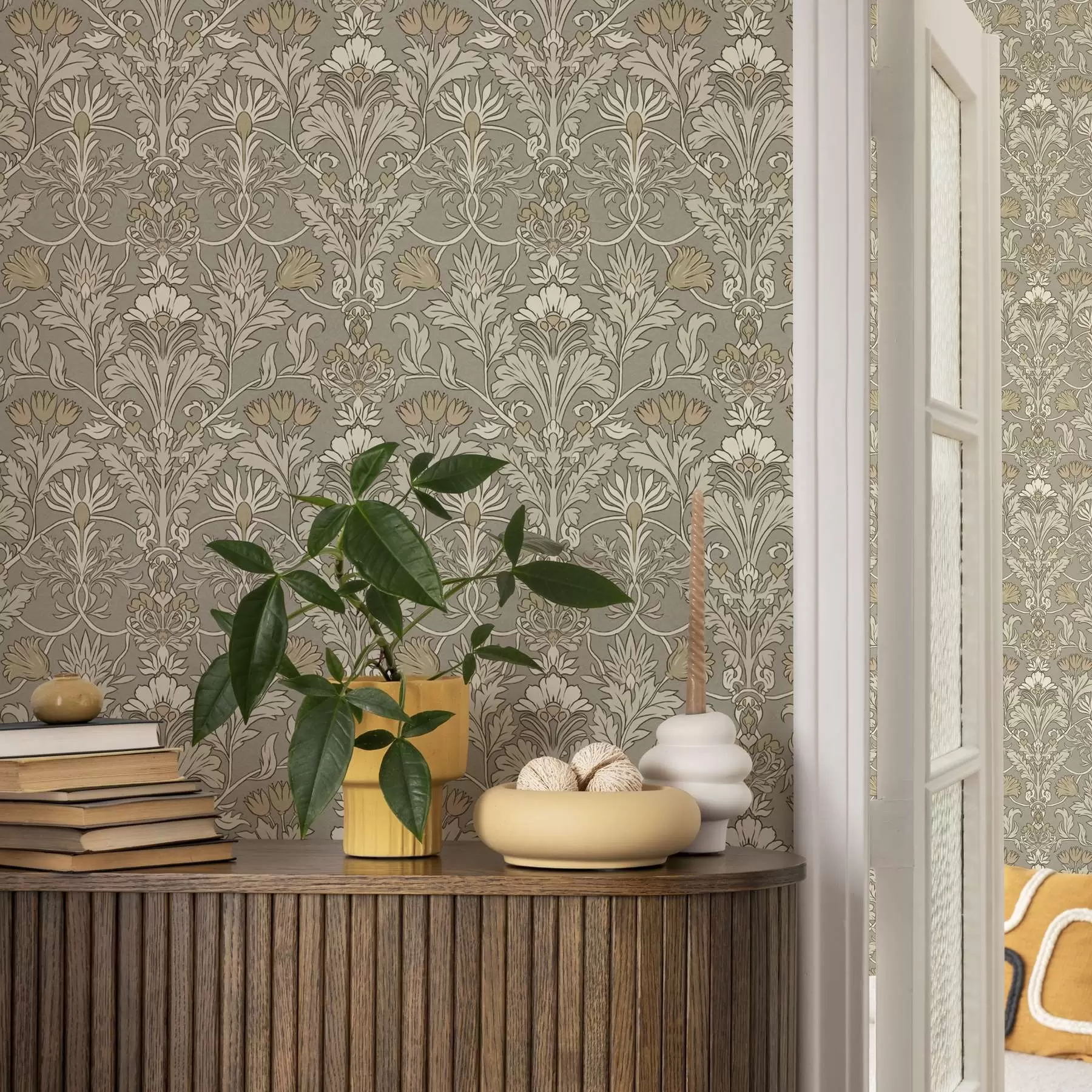 fototapeter Klassisk blomsterornament i stil med William Morris a00171