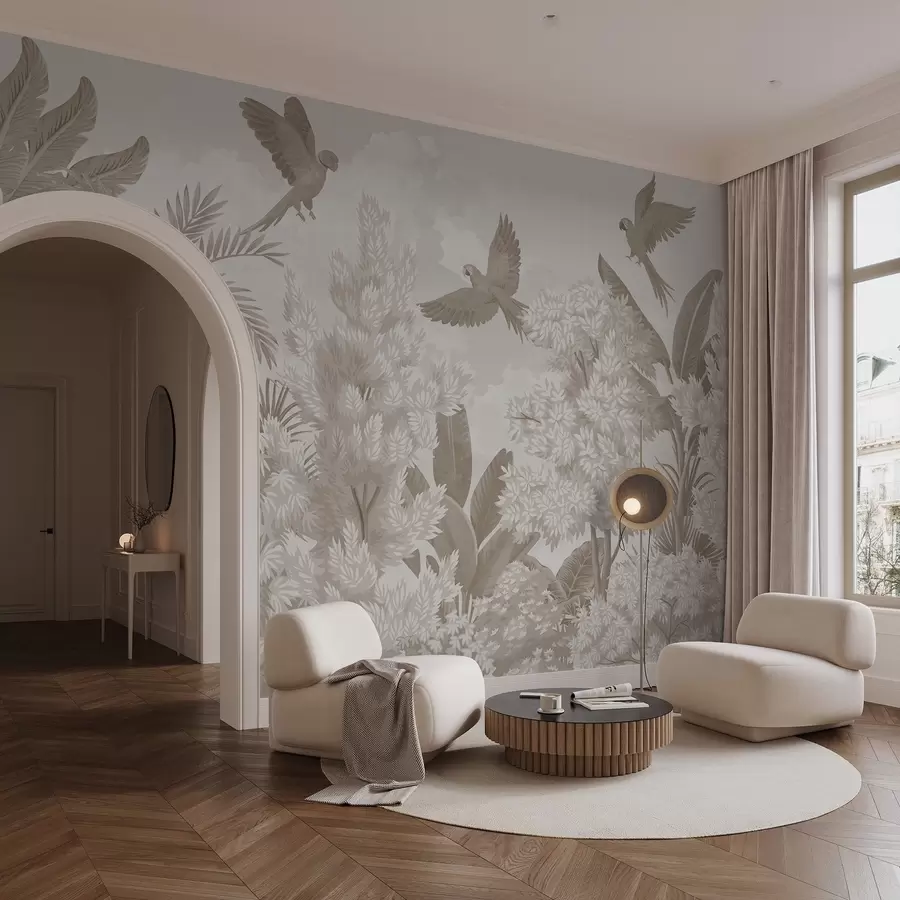 fototapeter Papegøyer i jungelen w04105v1