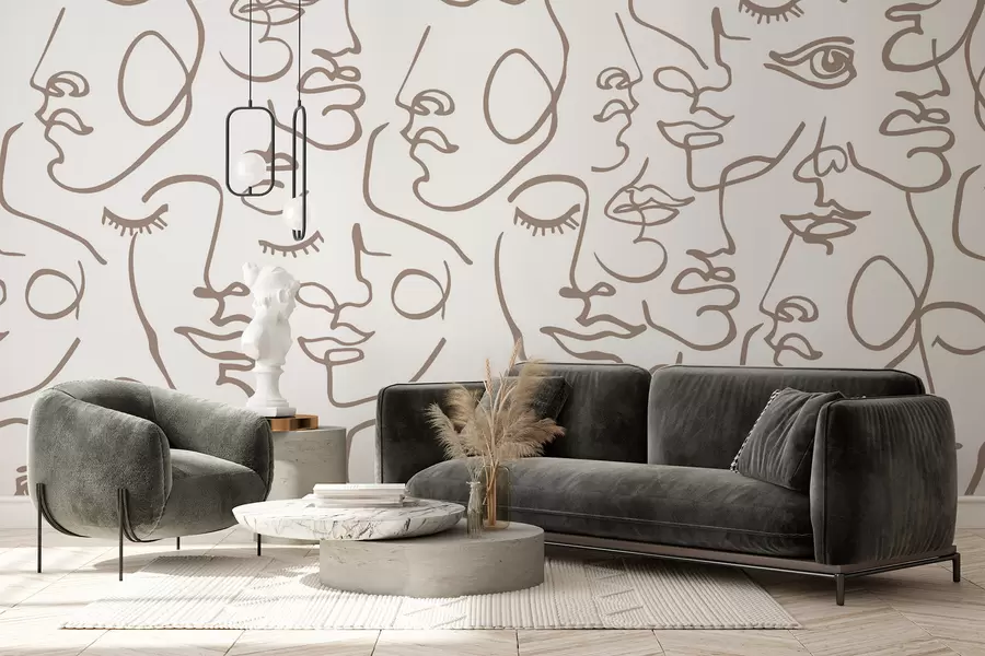 fototapeter Abstrakte ansikter w04121v1