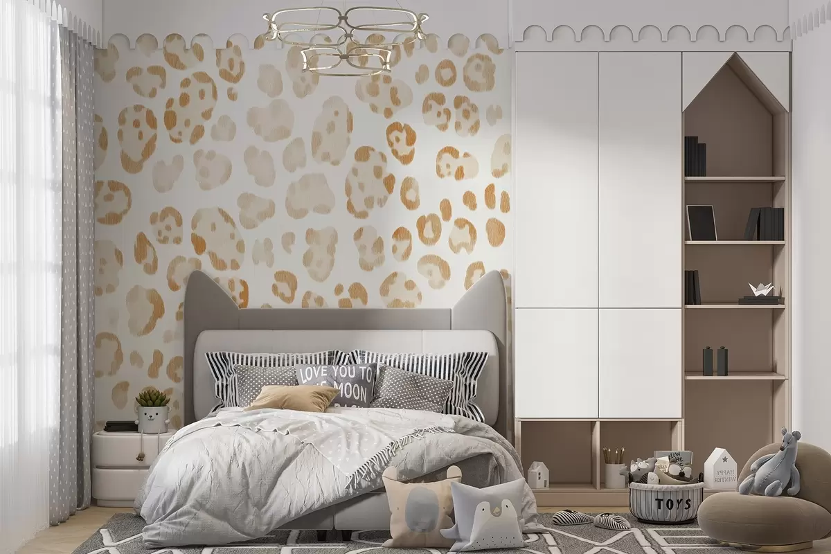 fototapeter Leopardmønster, ulltekstur, beige farge w04112v1
