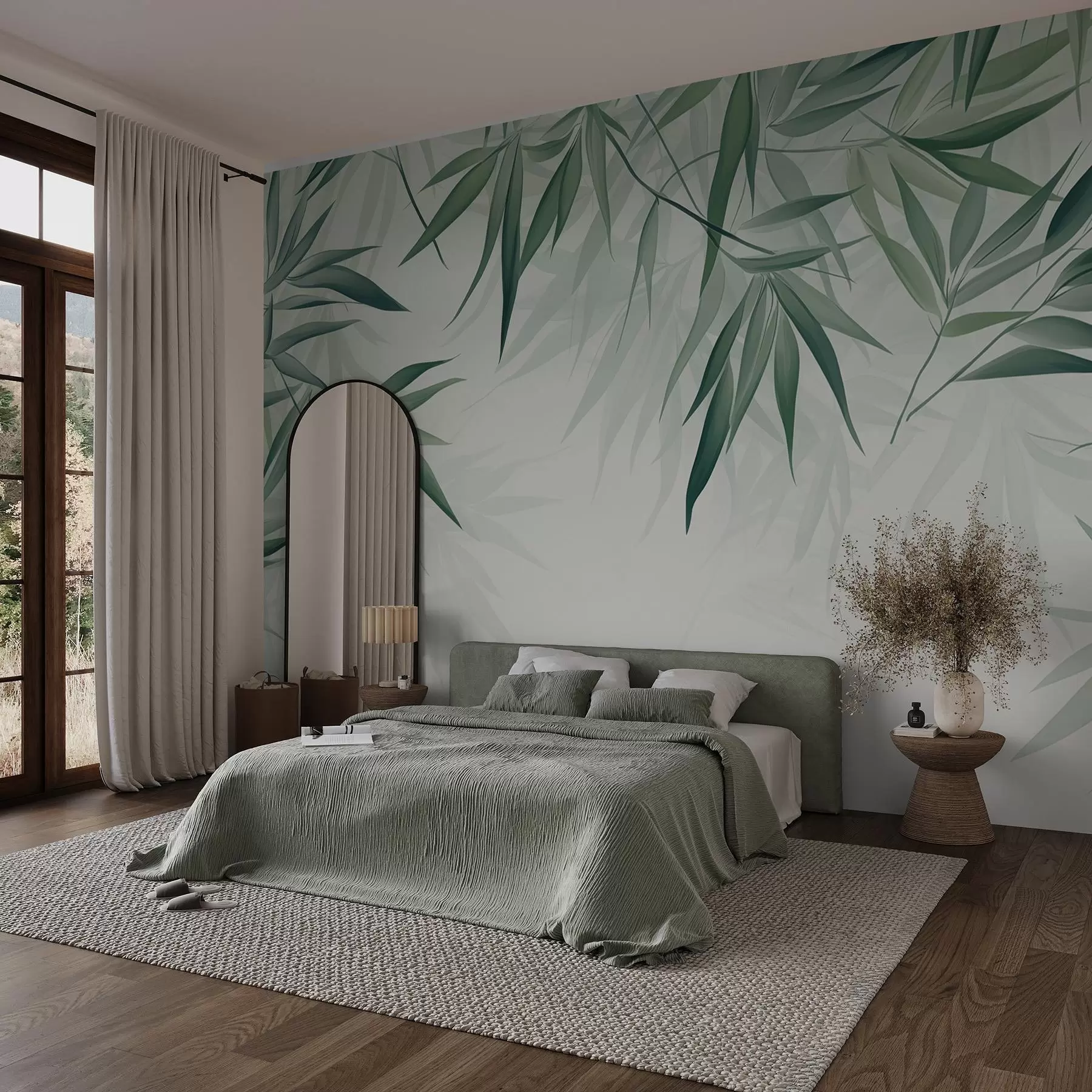 fototapeter Bambusblader w04147