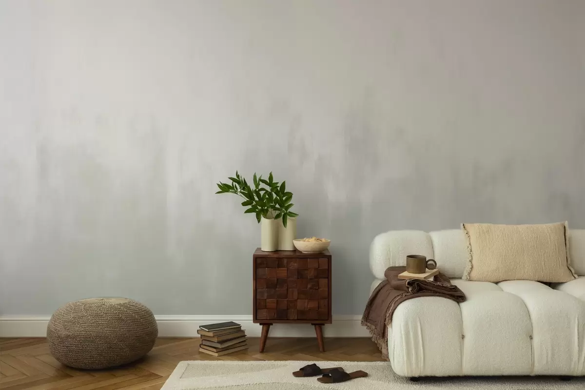 fototapeter Akvarellgradient i grå-beige toner, minimalisme w04156