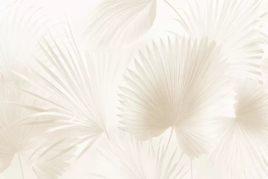 fototapeter Myke tropiske bladvifter på en lys bakgrunn w09084v1