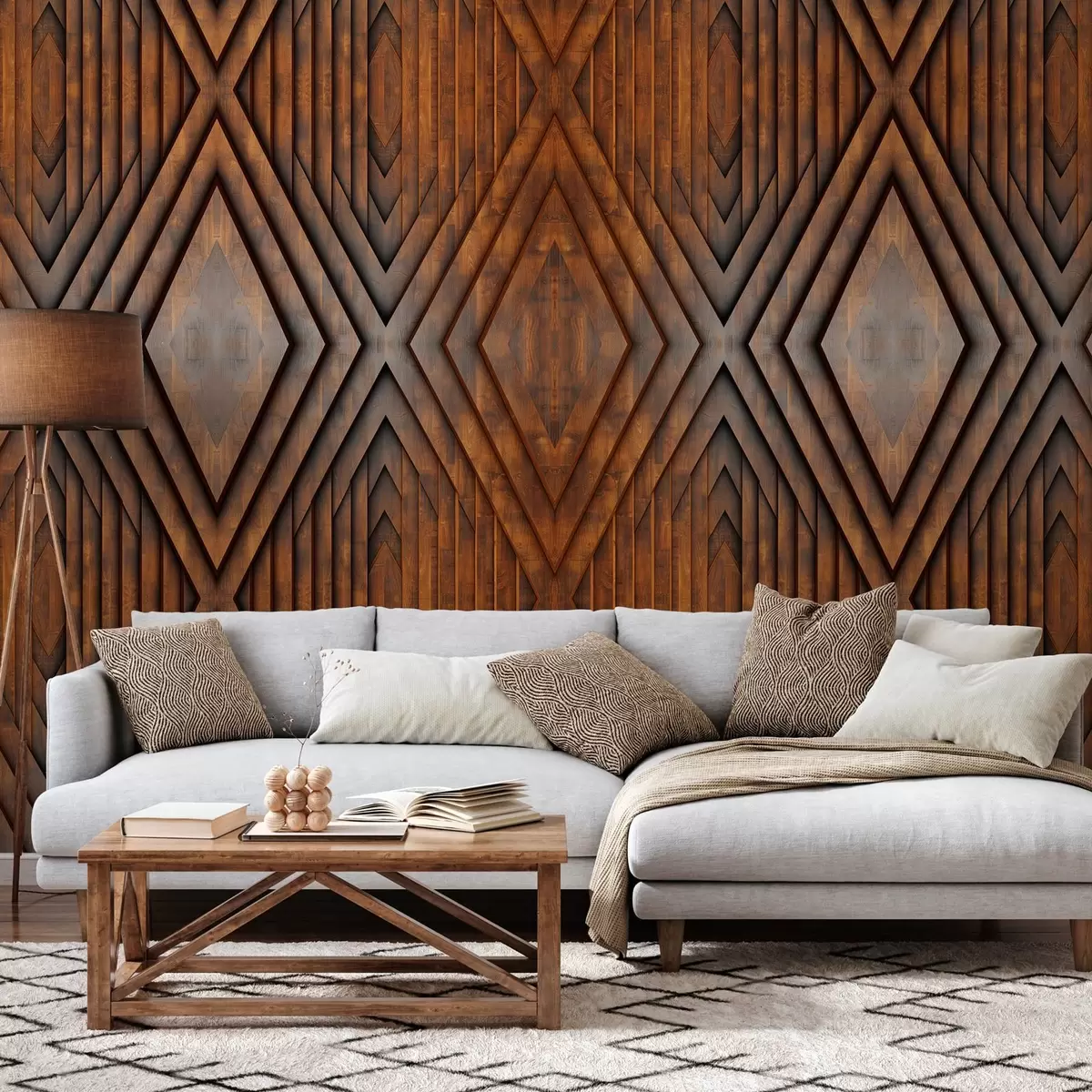 fototapeter imitasjon av trepaneler w04168v1